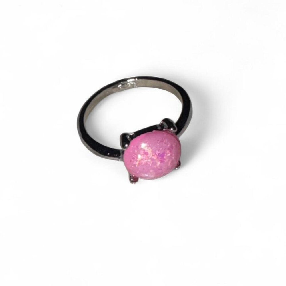 Size 6 Pink sparkly ring with silver accents #fairycore #sparkly #crystal